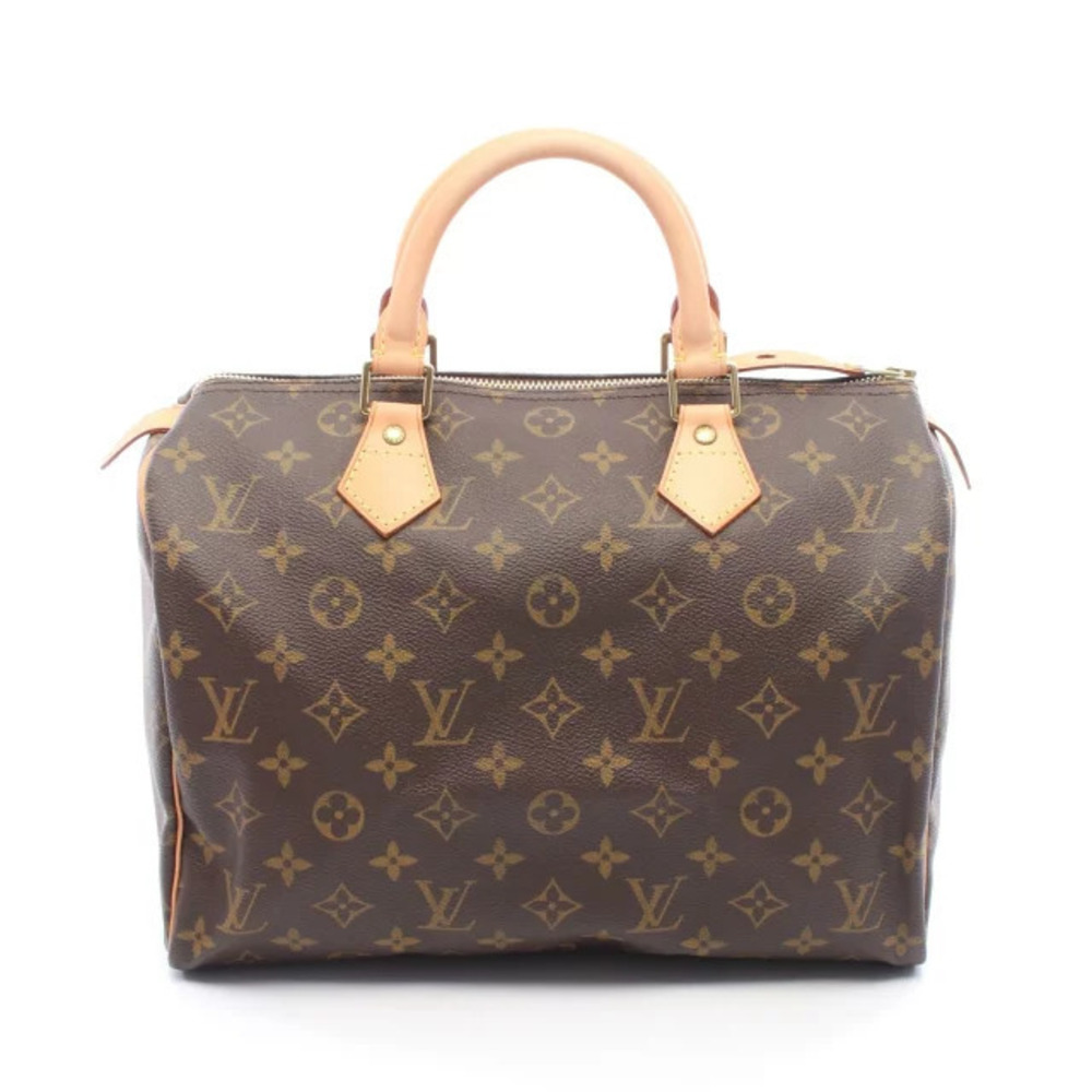 Louis Vuitton Speedy Handbag Canvas Leather Monogram Brown
